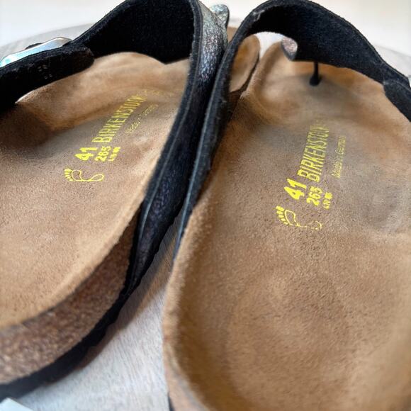 Birkenstock Birks Gizeh Black Birko-Flor Thong Sandals Shoes US Size 10 - Picture 12 of 12